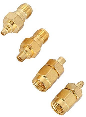 Tomantery MMCX SMA-Adapter, Langlebige Vernickelte Messinganschlüsse, 50 Ω Impedanz für Radioantenne, 4 Stück