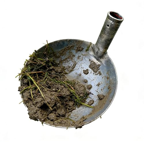 Pala setacciatrice per rimuovere fango, setaccio per terreno da giardino, strumento di dragaggio in metallo, detergente per detriti per giardino, fattoria, costruzione, paesaggio, fienile, Coop,