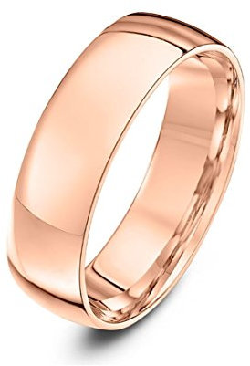 Theia Unisex 9ct Rose Gold Heavy Court Shape Polished 6mm Wedding Ring - Size V