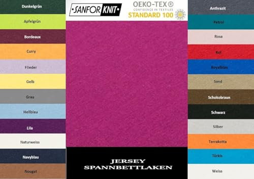 Jersey Spannbettlaken 120 x 200 cm Pink