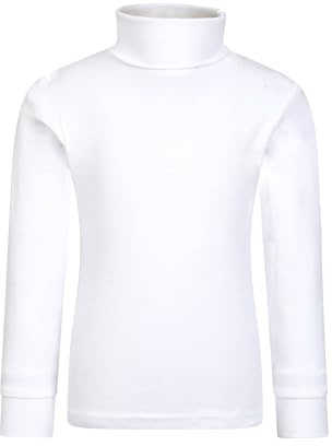 Mountain Warehouse Meribel Kids Cotton Roll Neck Top - 100% Cotton Thermal Baselayer, Lightweight, Breathable, Extremely Soft - Perfect for Children This Winter White Kids Size 7-8 Years