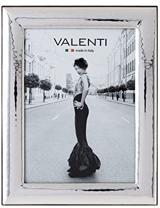 Valenti&Co Bilderrahmen aus glänzendem Silber, gehämmert, 15 x 20 cm. Ideal als Geschenk für Hochzeit, Geburtstag von Freunden oder für Mama und Papa.