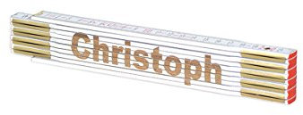 Zollstock mit Namens-Gravur zum auswählen - Name - Lasergravur - personalisiert - Geschenk - Mann - Vatertag - Geburtstag, Zollstöcke Namen:Christoph
