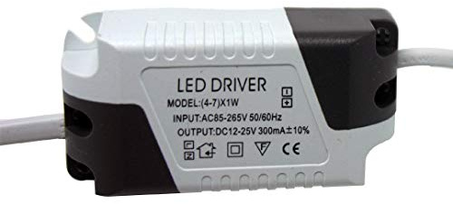 1-3 W, 4-7 W, 8-12 W, 18-25 W, 25-36 W, 50 W LED-Trafo 240 V-12 V, inklusive MR16-Stecker / 240 V AC A 12 V DC / 0,5 W-12 W / Nullstörungen mit Zunge und WLAN, Schwarz & Weiß, 4-7 Watt