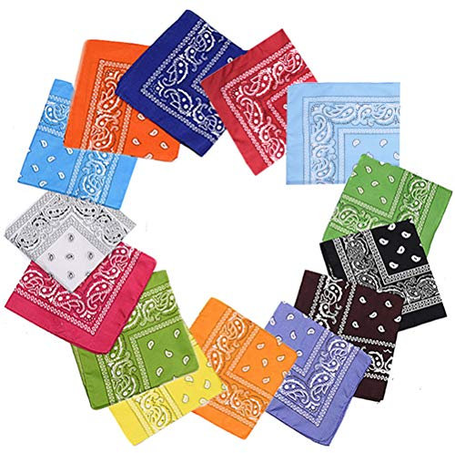 XM-Amigo 14 Stk. Set Multifunktions Mehrfarben Kopfbedeckung Bandana Cycling Stirnband Handkerchie für Erwachsene und Kinder (14 Farben)