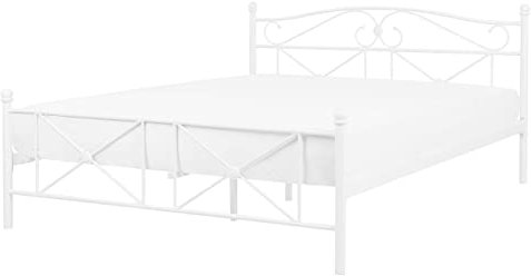 Zeitlos schönes Metallbett in schlichtem Design 160 x 200 cm weiß Rodez