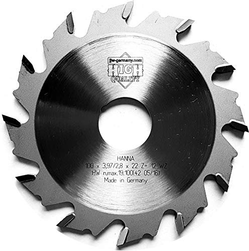 jjw-germany HM Nutfräser 100 x 3,97 x 22 Z= 12 WZ passend für Lamello Classic X T Loc