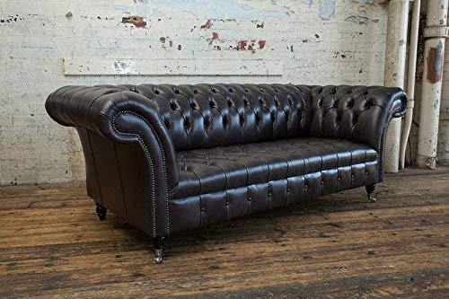 jvmoebel 3 Sitzer Chesterfield Polster Sofas Design Luxus Couch Sofa Leder Couchen XXL