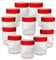 AFSUK Plastic Storage Jar 250ml With Screw Top Lids Airtight Food Storage Containers BPA Free For Kitchen, Herb, Spices, Sweets Clear Canister pots (Pack of 12)