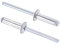 sourcing map 60 Stk. Blindnieten Aluminium Zugnieten Kerndekorationsnieten 5mm Durchm. 16mm Grifflänge Silber