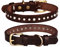 FUNAT Lederhalsband für Hunde - Vintage Rindsleder Mit Oberschicht und Strass