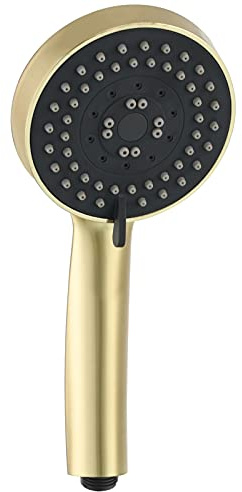 Tecmolog Oro Cepillado Alcachofa de Ducha Universal 5 Función Telefono Ducha de Plastico para Baño, BS144J2