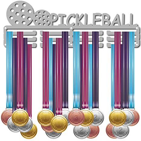 CREATCABIN Medaillenhalter Pickleball Sport Display Kleiderbügel Auszeichnungen Metall Lanyard Stabile Wandmontage Schwimmer Läufer Athleten Spieler Gymnastik Geschenk Über 60 Medaillen Olympia