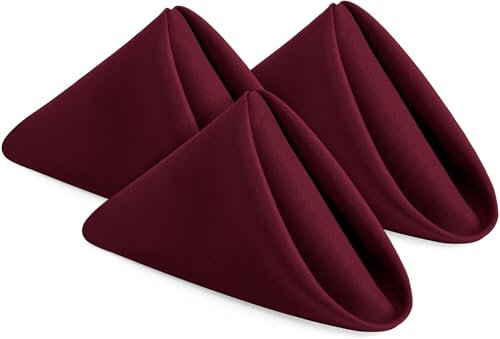Utopia Home Stoffservietten, Burgunderrot, 12 Stück, 43,2 x 43,2 cm, ideale Dinner-Servietten für Party, Hochzeit und Mittagessen/Abendessen