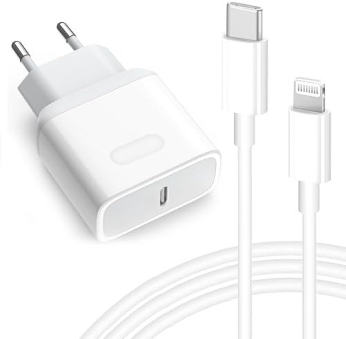 TORTOISE LOOK Cargador iPhone Carga Rapida for iPhone 14/14 Pro/14 Pro Max/14 Plus/13/12/11/XS/XS MAX/XR/X/8/7 20W USB C Enchufe Rapido con 2M Cable Adaptador Pared Charger Corrient
