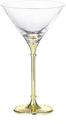 Cocktail Margarita Glasses, Martini Cocktail Glassware, Crystal Wine Glasses for Champagne Whiskey Margarita, Martini Cocktail Wine Glasses for Centerpieces Parties Bar Restaurants Club,Gold,275ML