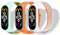 LanQii Nylon Armband für Xiaomi Mi Band 8/Band 7/Band 6/Band 5/Band 4/Band 3 Smartwatch Uhrenarmband, Solo Loop Sport Ersatzarmband für Xiaomi Smart Band 8/7/6/5/4/3 - Orange/Regenbogen/Blauer See