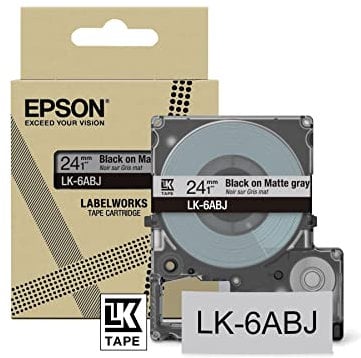 Epson Etikettenkassette, Metallicband LK-5SBM schwarz auf silber, langlebiges Beschriftungsband für Epson LabelWorks Etikettendrucker, wasser- & verschleißfest, 9 m x 18 mm