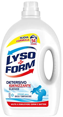 Lysoform, Detersivo Igienizzante Classico, Detersivo Liquido Lavatrice per una Pulizia Profonda e Pulito Sicuro, Capi Bianchi Brillanti, Profumazione Classica, Confezione da 54 Lavaggi, 1.0 unità