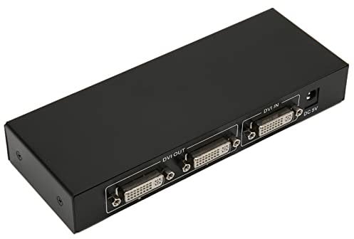 Bewinner 2 Ports DVI Splitter Adapter, 4K Lossless DVI 1.3 Splitter 1 in 2 Out Dual Monitors Distribution Duplicator, DVI Video Splitter for PC Laptop DVR Projector HDTV