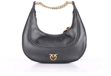 Pinko, BRIOCHE HOBO MINI VITELLO MORB Donna, Z99Q NERO-ANTIQUE GOLD, One size