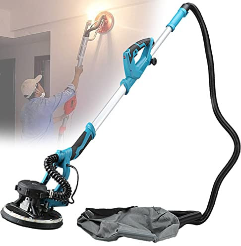Ponceuse Girafe, Ponceuse Murale, 1800W 1000-2100rpm, 5 Vitesses Réglables, Manche Télescopique Pliable, Ø 230 mm Brosse Amovible, avec Lumière LED et Sac à Poussière,100sandpaper
