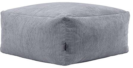 Icon Tetra Sitzsack Hocker, Modular Sofa für Erwachsene, Dunkelgrau, Flauschiger Cordstoff, 2 Sitzer Ecksofa, Bequemer Bean Bag Sofa mit Füllung, Relaxsessel, Lounge, Wohnzimmer Möbel