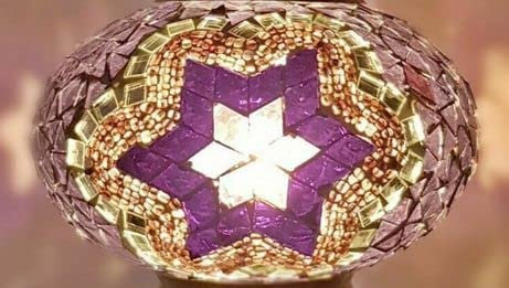 Abat-jour en verre coloré fait à la main turc marocain coloré de rechange uniquement (grand verre violet – A)