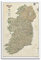 JONZA Karten-Poster Europa Irland Vintage-Karte Dekoratives Gemälde Leinwand Wand und Kunst Bild Familie Schlafzimmer Dekor 30 x 45 cm