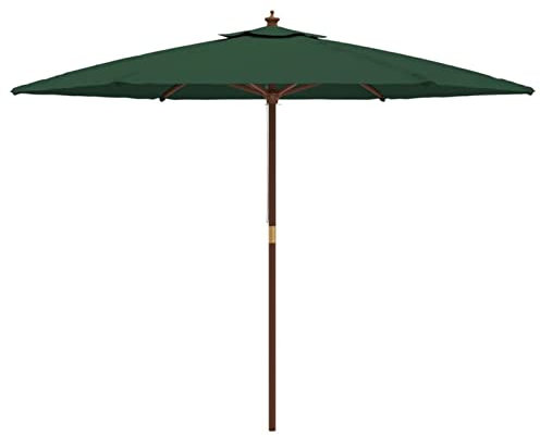 Tidyard Sonnenschirm Rechteckig, Strandschirm Ampelschirm Marktschirm Gartenschirm mit Holzmast Grün 299x240 cm