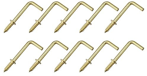 METALLIXITY Schraube Haken für Hängende (33mm/1.3) 25Stk Decke Haken Metall L Form Haken - für Hängende Draußen Becher Haken Badezimmer Küche Wand Möbel Anschluss