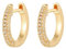Jenosy Ohrringe Damen Gold Mit Weiß Zirkonia - Zarte Creolen, Modische Leichte Knorpel Huggie, Hypoallergene 18K Vergoldet Modeschmuck für Frauen und Mädchen