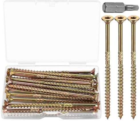 20 Stk Holzschrauben Torx Schrauben Set, 5,0 x 90 mm Terrassenschrauben, Spanplattenschrauben, Universalschrauben, Senkkopfschrauben Set, Selbstschneidend Schrauben flacher Kopf