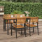 AUVYI Gartentisch mit Haarnadel-Beinen 160x80x75 cm Massivholz Akazie Braun Balkontisch Klein Beistelltisch Outdoor Stehtisch Bistrotisch Sofatisch Wohnzimmer Esszimmertische Coffee Table