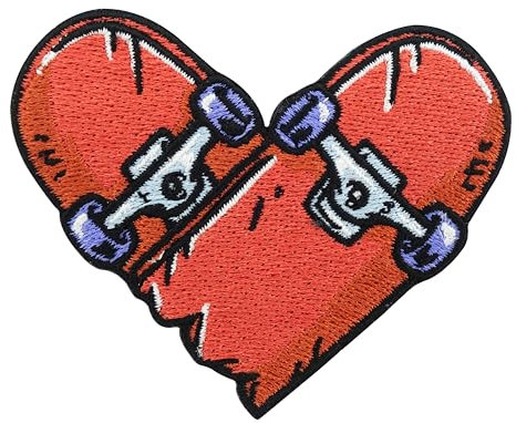 Finally Home Patch zum Aufbügeln - Skateboard Herz | Skater Aufnäher Patch, Aufbügelbilder, Kleine Patches zum Aufnähen, Bügel Patches, Bügelflicken, Skate Flicken