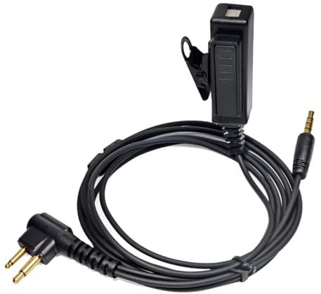 UAYESOK Radio Earpiece Adatper, 2 Pin Motorola to 3.5mm AUX Audio Interface Cable, Walkie Talkies Headset Adapter with PTT for Motorola DP1400 CP040 GP300 Hytera PD405 PD505 for Electronic Earmuffs