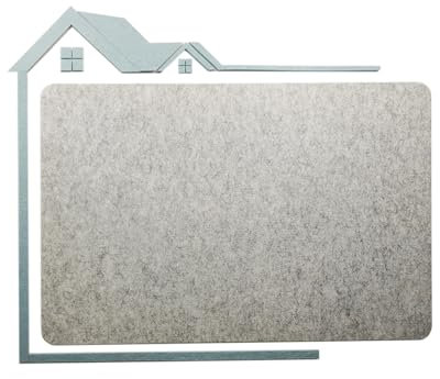 Pinnwände Aus Filz Mit Hausform-Design, Pinnwände Für Anzeigen Von Fotos, Notiztafeln Für Büro, Zuhause, Küche Und Schule, Grau