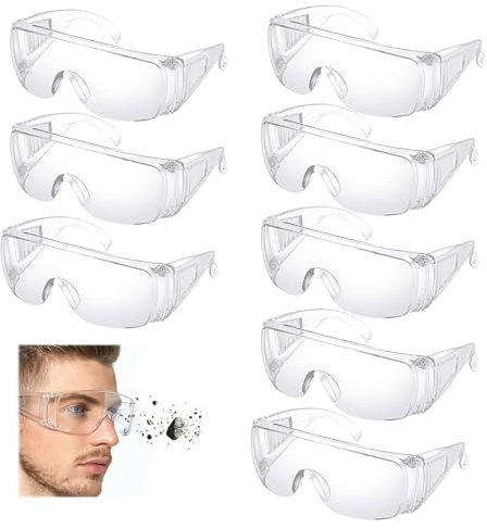 MINZHI Gafas de protección, 8 unidades, gafas de trabajo transparentes, para hombre y mujer