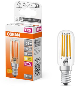 Osram LED Special LED-Lampe in Tropfenform, klar, multicolor, 6.5 W, 730 lm, 2700 K für warmweißes Licht, E14 Sockel, 25 mm Durchmesser, EEK E, dimmbar, 6-Pack