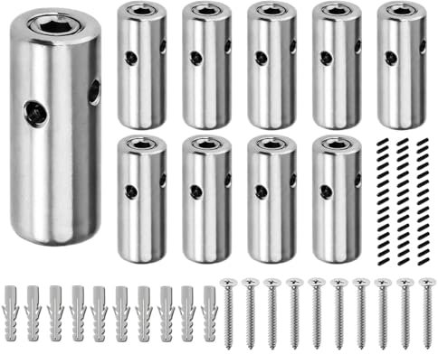 Seil - Kit für Mauerwerk aus Ziegel, Rankgitter für die Wand aus Edelstahl | Set Rankgitter für den Außenbereich mit Erweiterungsankern, vertikales Spalier-Set, Metallseil