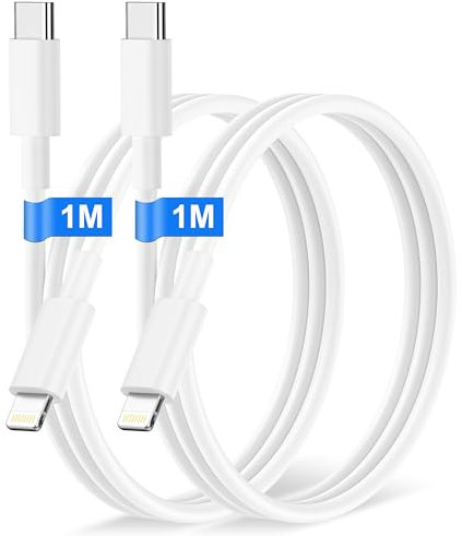 Cavo USB C Lightning 1M 2Pezzi per iPhone14/13/12/11/Pro/SE/XS/8/7/6 Series, iPad, [Certificato MFi] Cavo USB Type C Apple Caricatore iPhone Carica Rapida