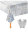 Bieiyhe 2 Stück Party Tischdecke Glitzer Silber 137 X 274cm, Rechteck Tischdecke Kindergeburtstag, Tischdecke Dekoration, Tischdecke Plastik wasserdichte, Einweg Tischdecke Hochzeit, für Weihnachten