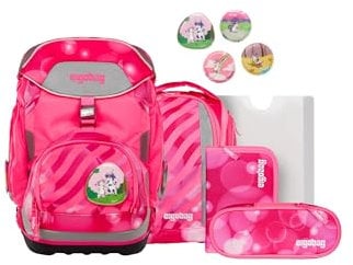 ergobag Pack Set ergonomischer Schulranzen Flexibel 6-teilig Set 1. Klasse Grundschule für Mädchen und Jungen