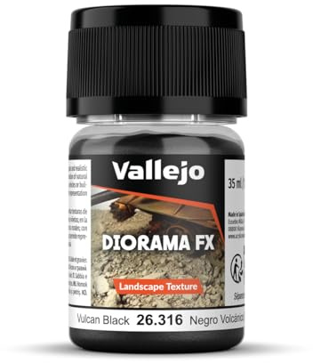 Vallejo AV Diorama FX Landschaftsstruktur, Vulkanschwarz, 35 ml, 0,1–0,6 mm
