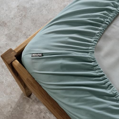 AGAPIE - Bambus Lyocell Kinder-Spannbettlaken 70x140x20 cm - Salbei-Grün, 100% Bio Oeko-Tex 100, für Allergiker, Antibakteriell, Ganzjahres-Bettwäsche, Atmungsaktiv, Geruchshemmend, Besonders sanft