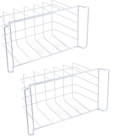 Congélateur Coffre 2 Pièces Réfrigérateur Congélateur Paniers Grand Ménage Fil Panier de Rangement Bacs avec Poignées pour Garde-manger Cestini Congelatore Grandi (L 39 cm X L 20