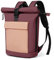 Lekeinchi Rolltop Rucksack Damen & Herren, Elegant Laptop Rucksack Wasserdicht mit 17 Zoll Laptopfach, Großer Reiserucksack Tagesrucksack Schulrucksack für Reisen, Uni Schule, Arbeit - Rotwein