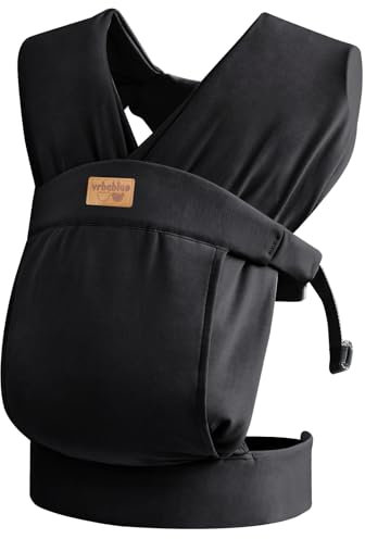 vrbabies Baby-Tragetasche, Babytrage für Neugeborene und Kleinkinder, hautfreundliche und weiche Vorderseite, perfektes Baby-Geschenk (schwarz)