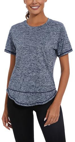 Litherday Sport T-Shirt Damen Kurzarmshirt Workout Tops Sommer Sport T-Shirts Leichtes Atmungsaktiv Laufshirts Sportshirt Fitness Shortsleeve Yoga Top