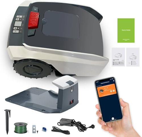 Automatic Robot Lawn Mower with GPS Navigation, Mows Up to 1500 m², 30% Slope APP Control with Schedule,Custom Mowing, GPS Anti-Theft, Self-Charging